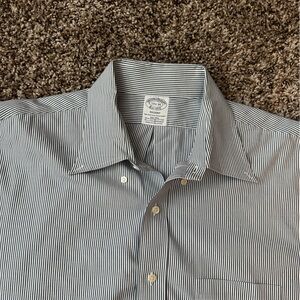 Men's 17.5 brooks brothers Gray Striped dress Shirt